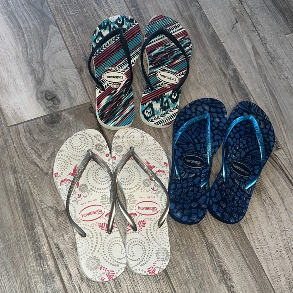 Bundle of 3 pairs of Havaianas, sz 37/38